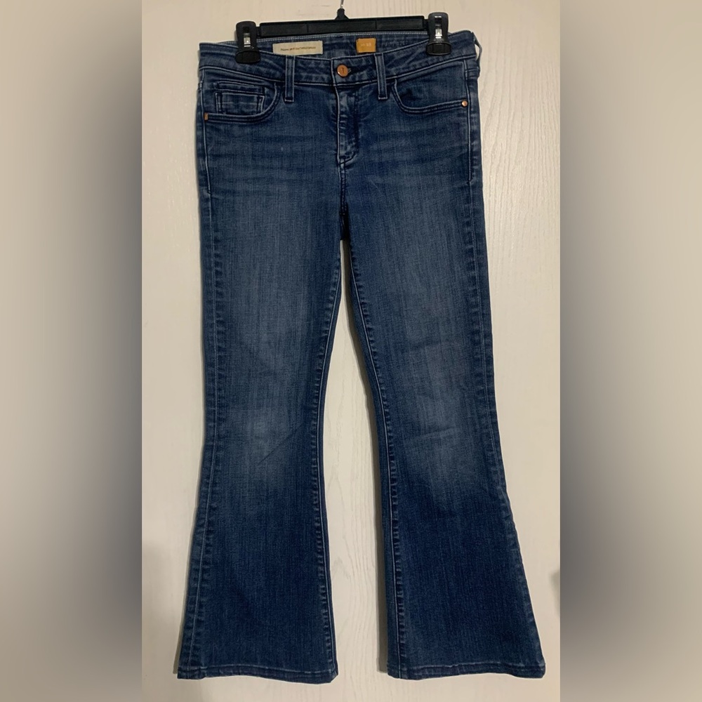 Anthropologie Pilcro Blue Flare Crop Jeans